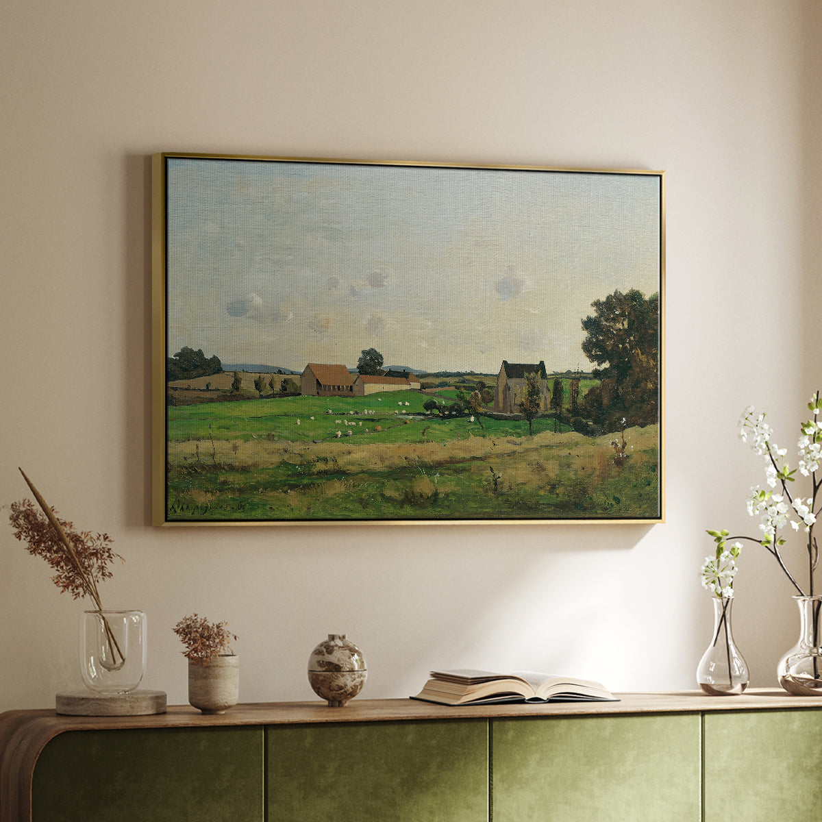 The Saulce Estate, 1869 - Floater Framed Canvas Print