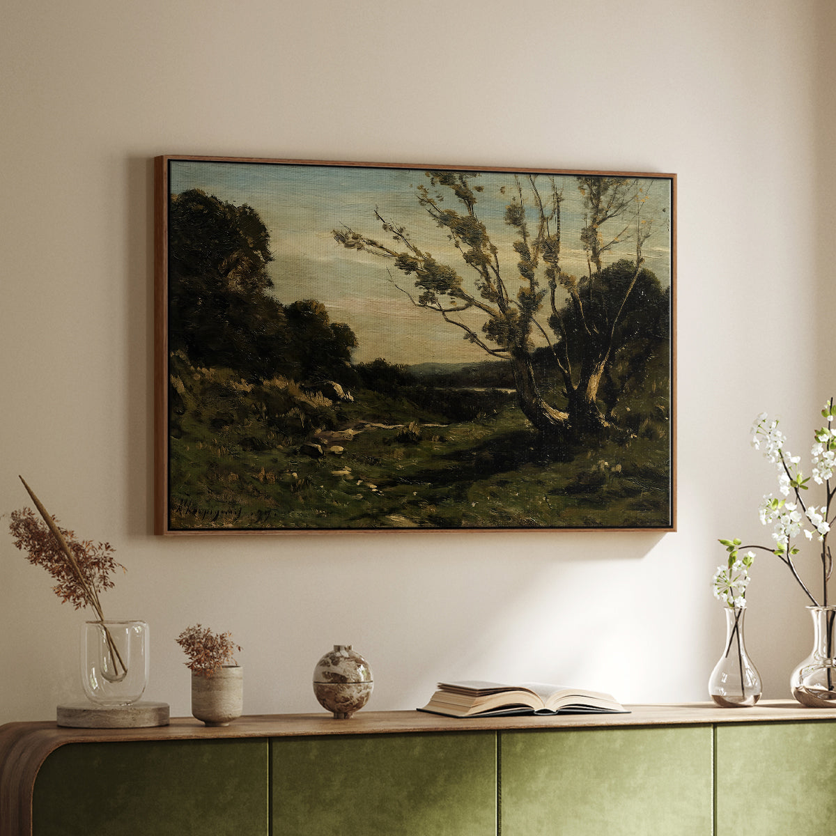 Morning in the Nievre, 1877 - Floater Framed Canvas Print