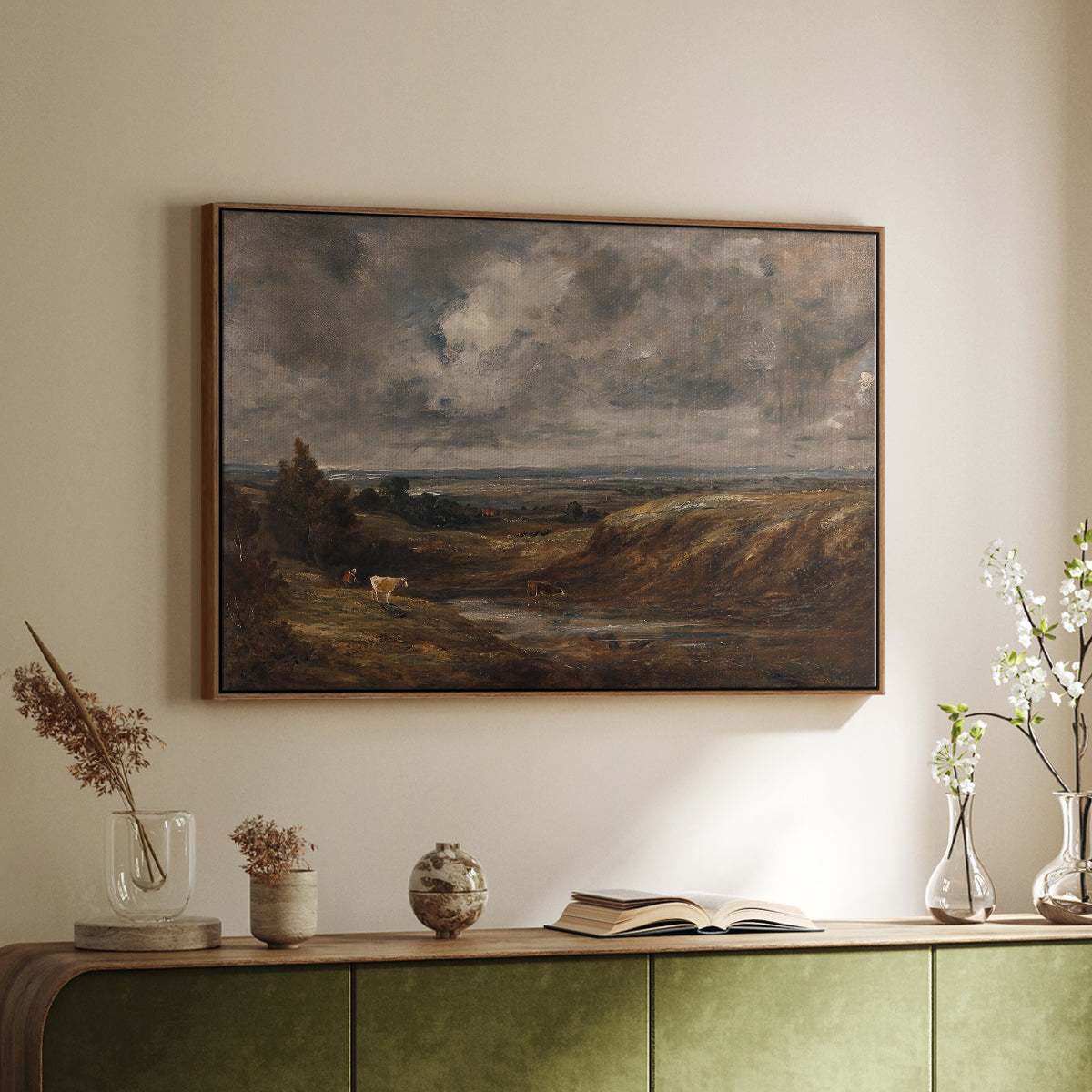 Hampstead Heath, 1825 - Floater Framed Canvas Print