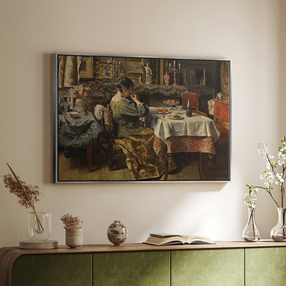 The Meal (De maaltijd), c. 1885 - Floater Framed Canvas Print