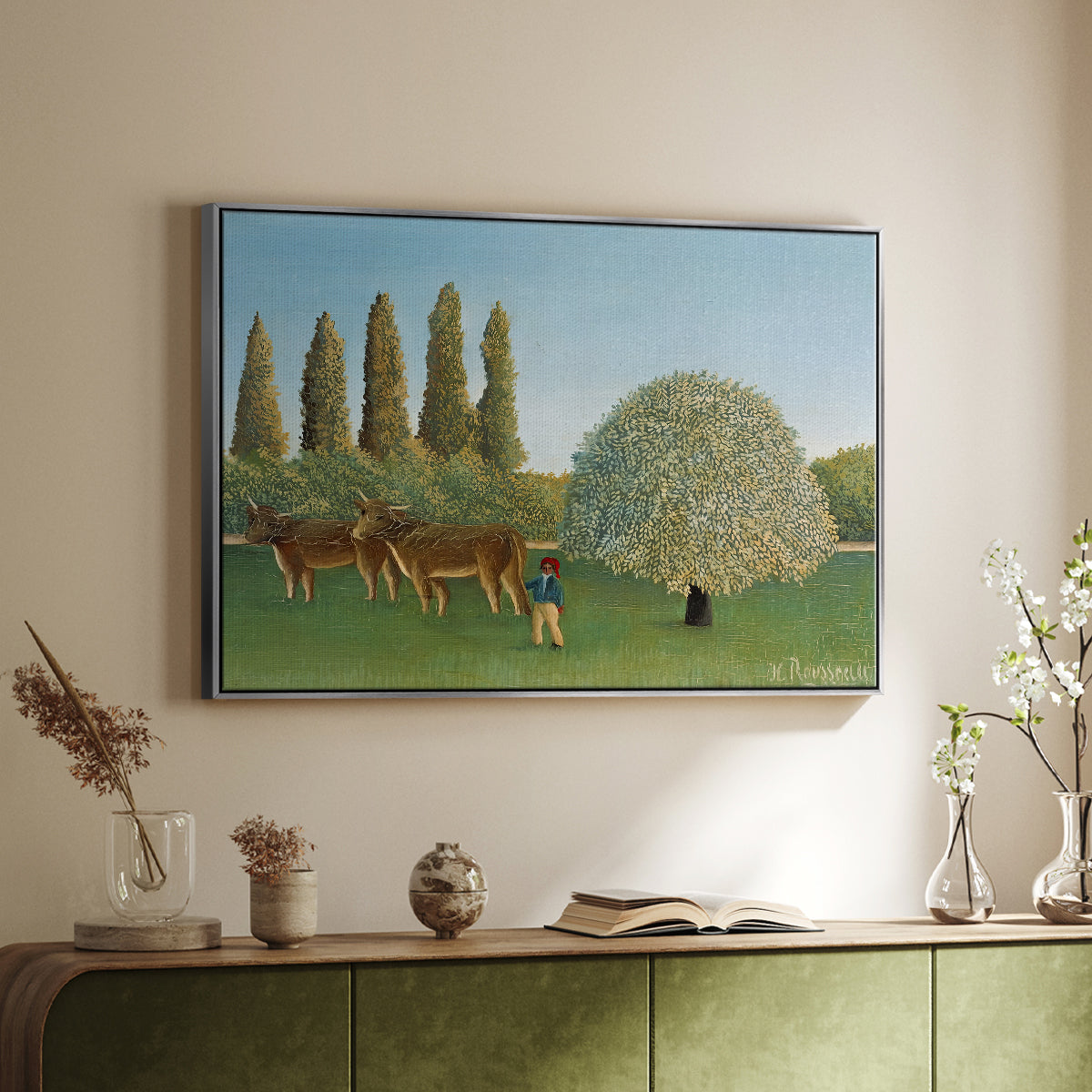 Meadlowland (The Pasture), 1910 - Floater Framed Canvas Print