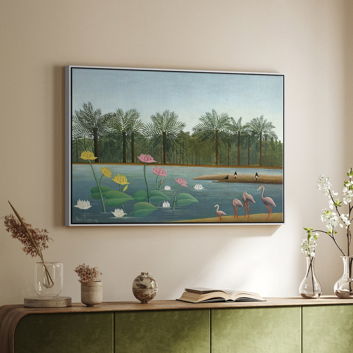 The Flamingoes (Les Flamants), 1907 - Floater Framed Canvas Print