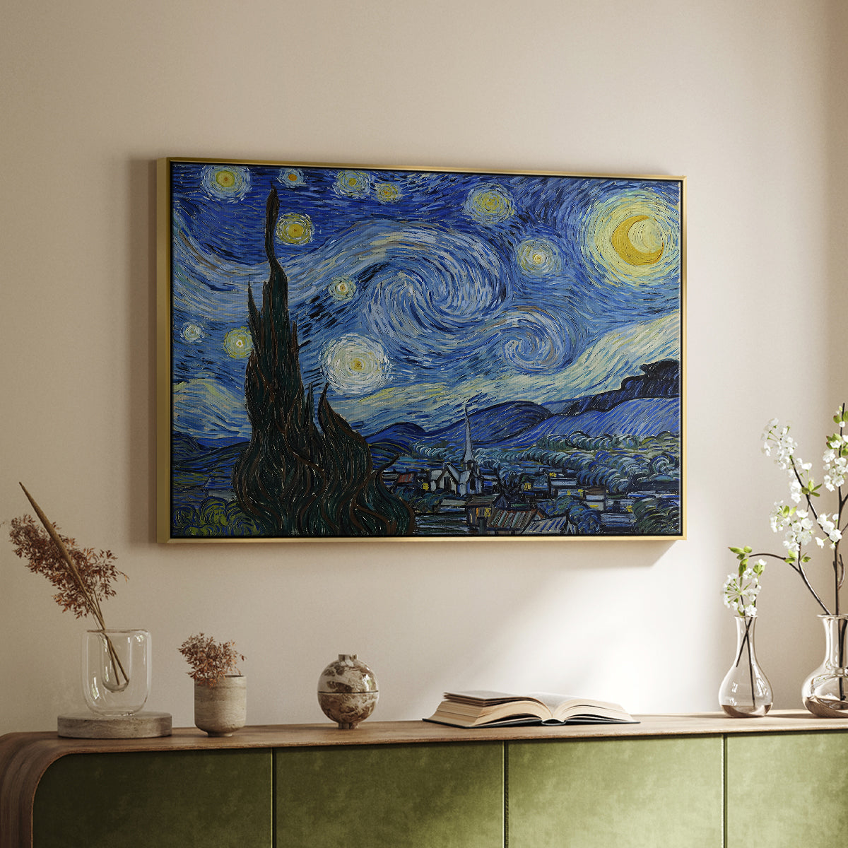 The Starry Night, 1889 - Floater Framed Canvas Print