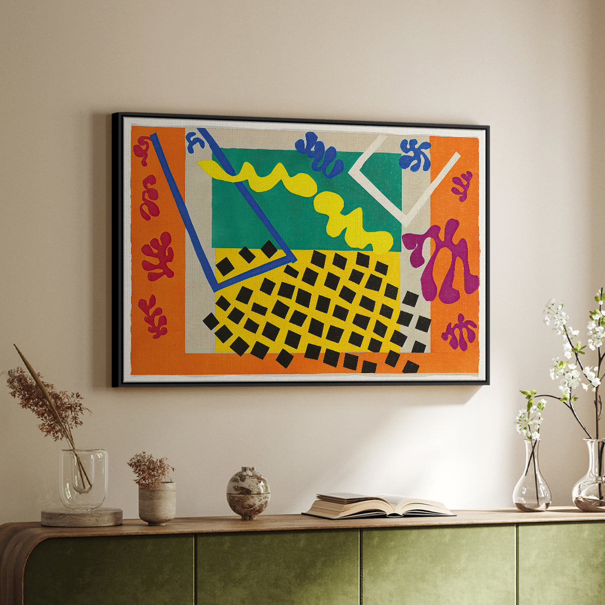 The Codomas (Les codomas), from Jazz, 1947 - Floater Framed Canvas Print