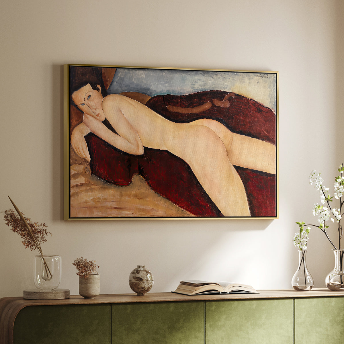 Reclining Nude from the Back (Nu couché de dos), c. 1917 - Floater Framed Canvas Print