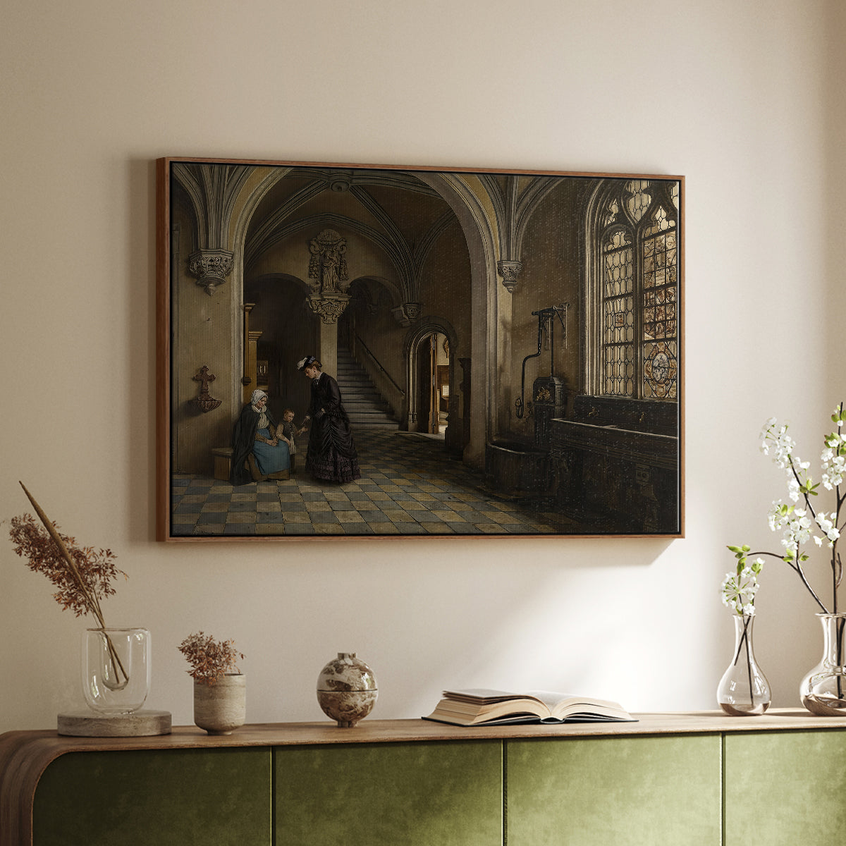 Interior of the Church of Saint Paul in Antwerp, c. 1865-1869 - Floater Framed Canvas Print