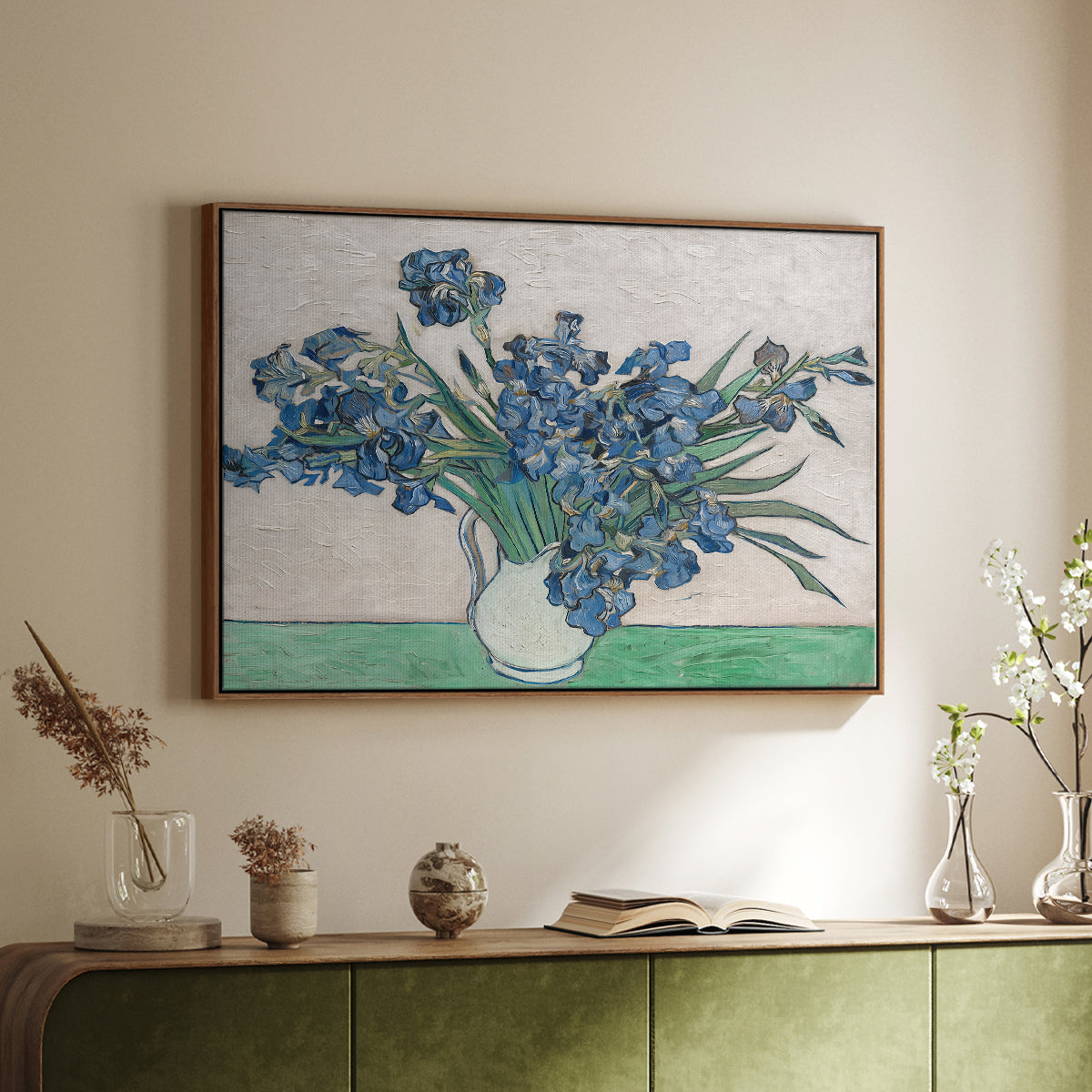 Irises, 1890 - Floater Framed Canvas Print