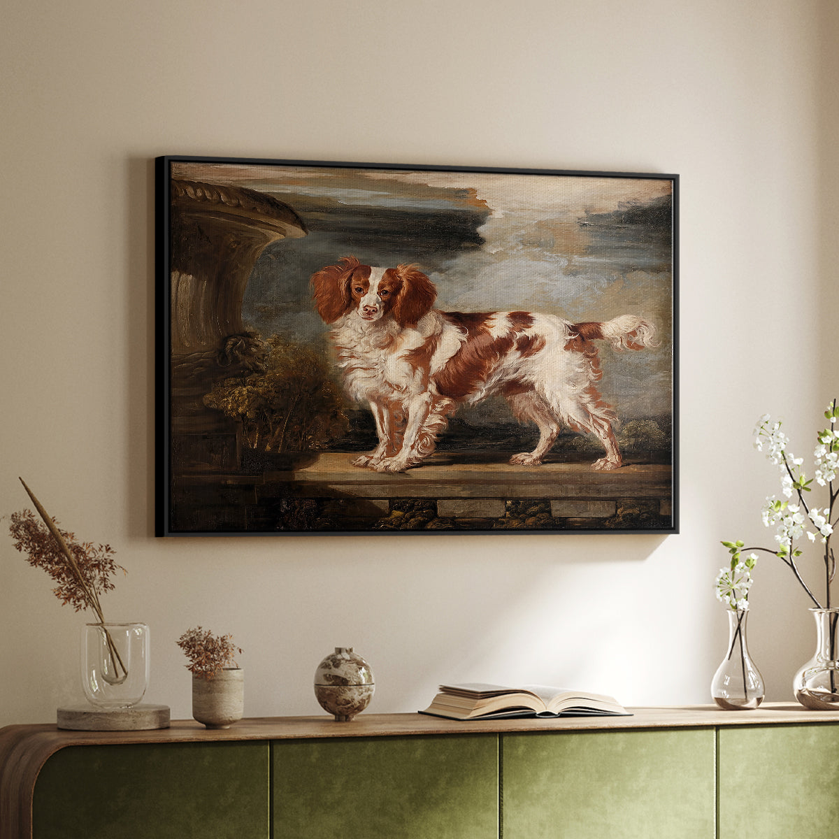 Portrait of Dash, a Favourite Spaniel, Property of Lady Frances Vane-Tempest, 1819 - Floater Framed Canvas Print