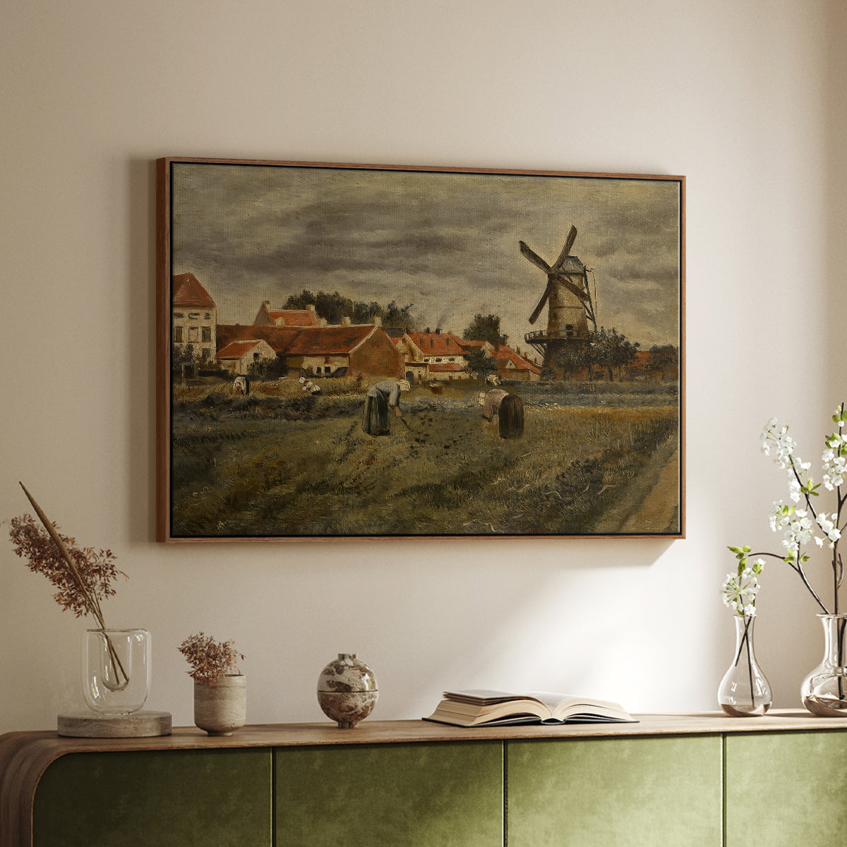 The Potato Harvest, c. 1875 - Floater Framed Canvas Print