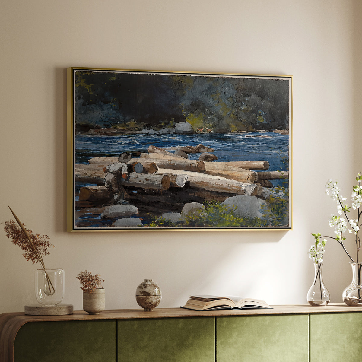 Hudson River, 1892 - Floater Framed Canvas Print