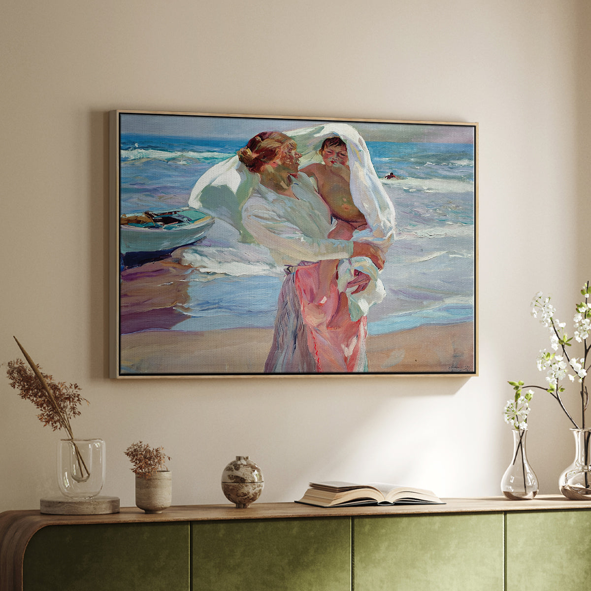 After Bathing, 1915 - Floater Framed Canvas Print