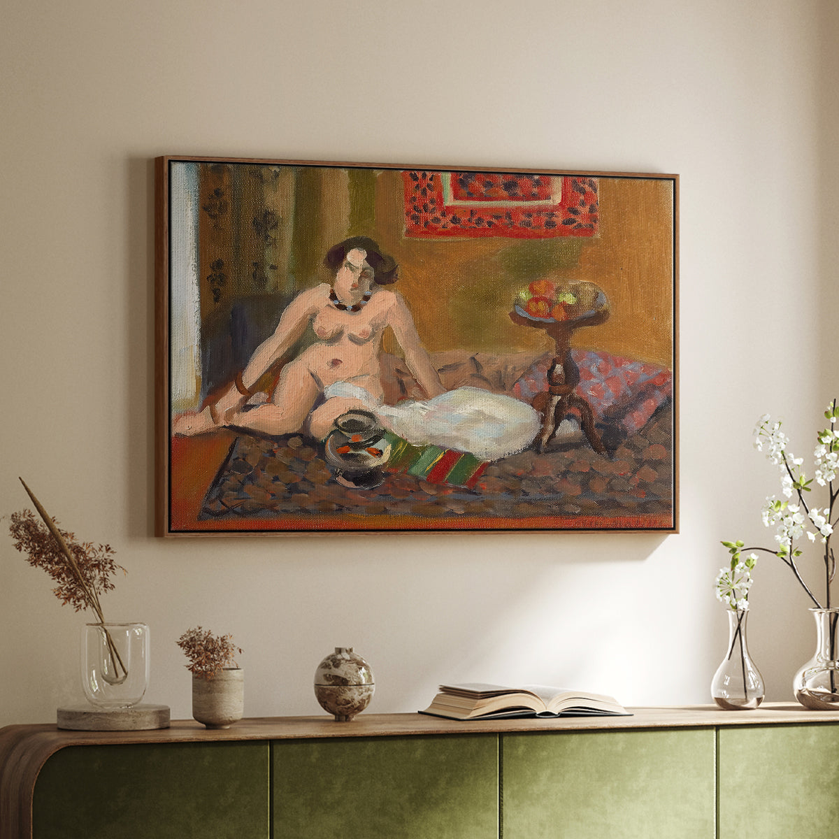 Nude with Goldfish (Nu aux poissons rouges), c. 1922 - Floater Framed Canvas Print