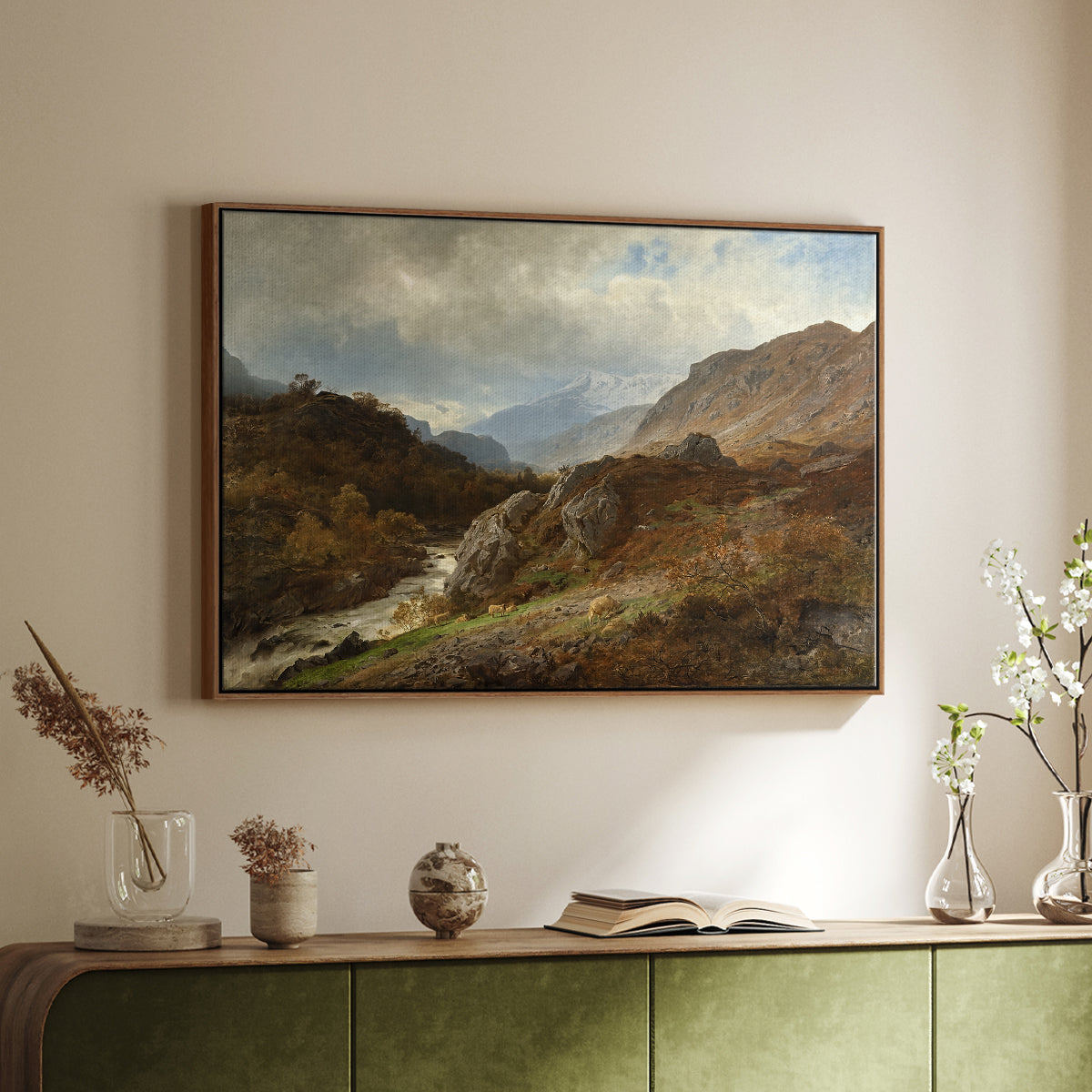 Mountain Landscape, 1864 - Floater Framed Canvas Print