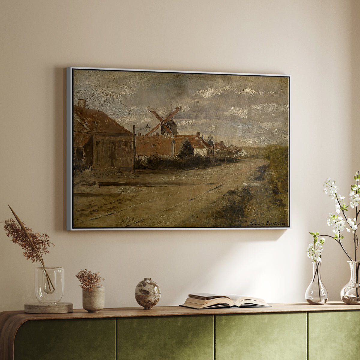 The Mill at Kiel, c. 1885-1888 - Floater Framed Canvas Print
