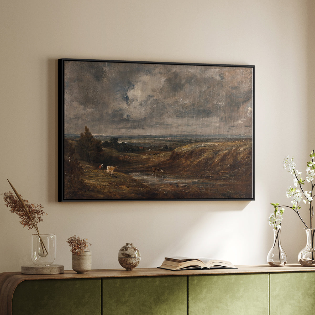 Hampstead Heath, 1825 - Floater Framed Canvas Print