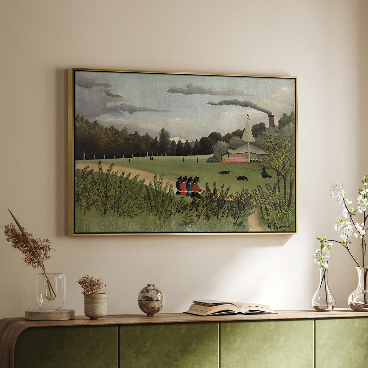 The Chair Factory at Alfortville, 1897 - Floater Framed Canvas Print