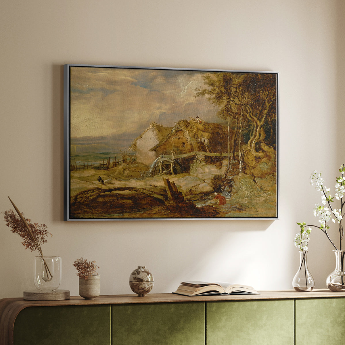 An Overshot Mill, c. 1802-1807 - Floater Framed Canvas Print