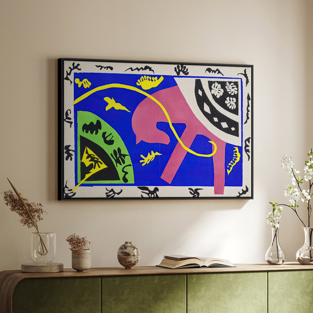 The Horse, the Rider and the Clown, from Jazz, 1947 - Floater Framed Canvas Print