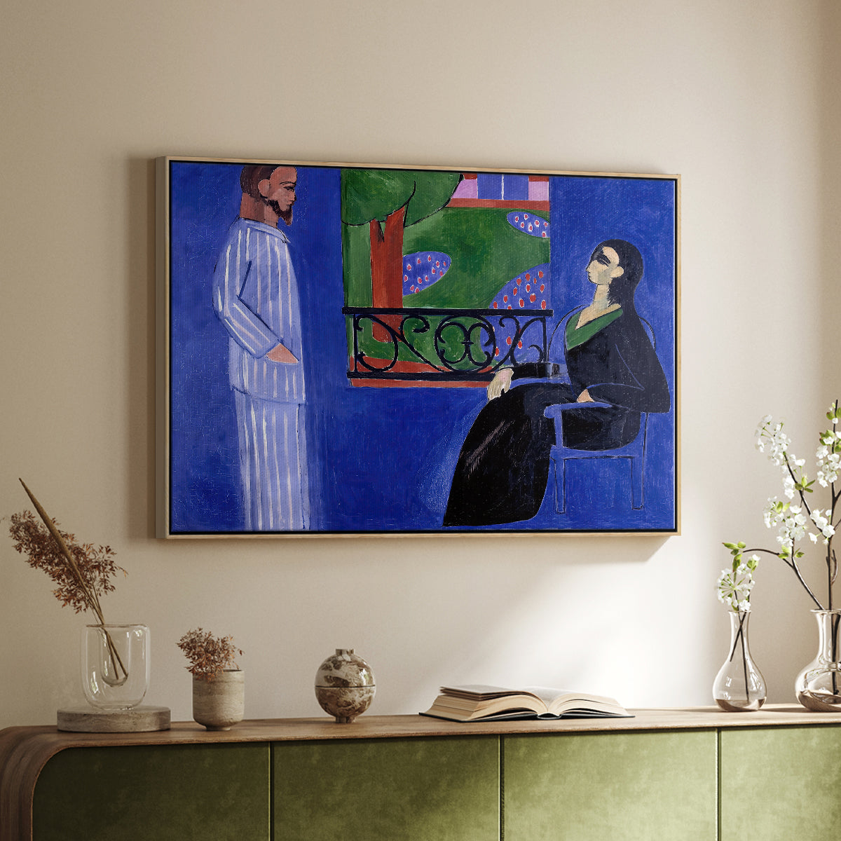 The Conversation, c. 1908-1912 - Floater Framed Canvas Print