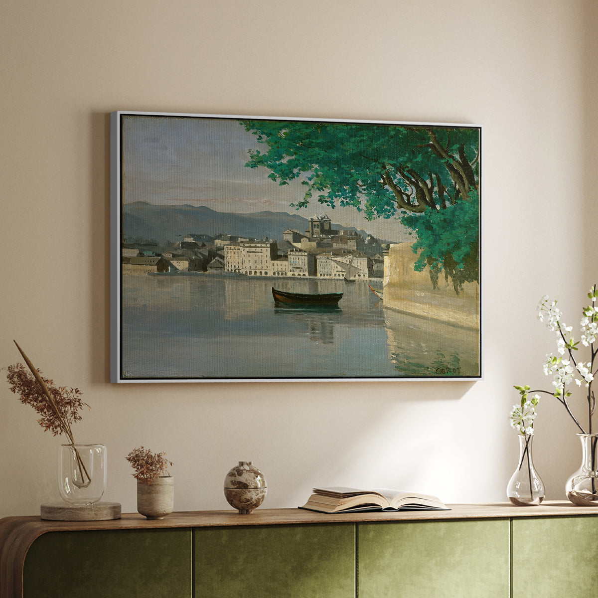 Geneva View of Part of the City, c. 1834-1835 - Floater Framed Canvas Print