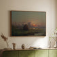Haystack at Sunset, 1880 - Floater Framed Canvas Print