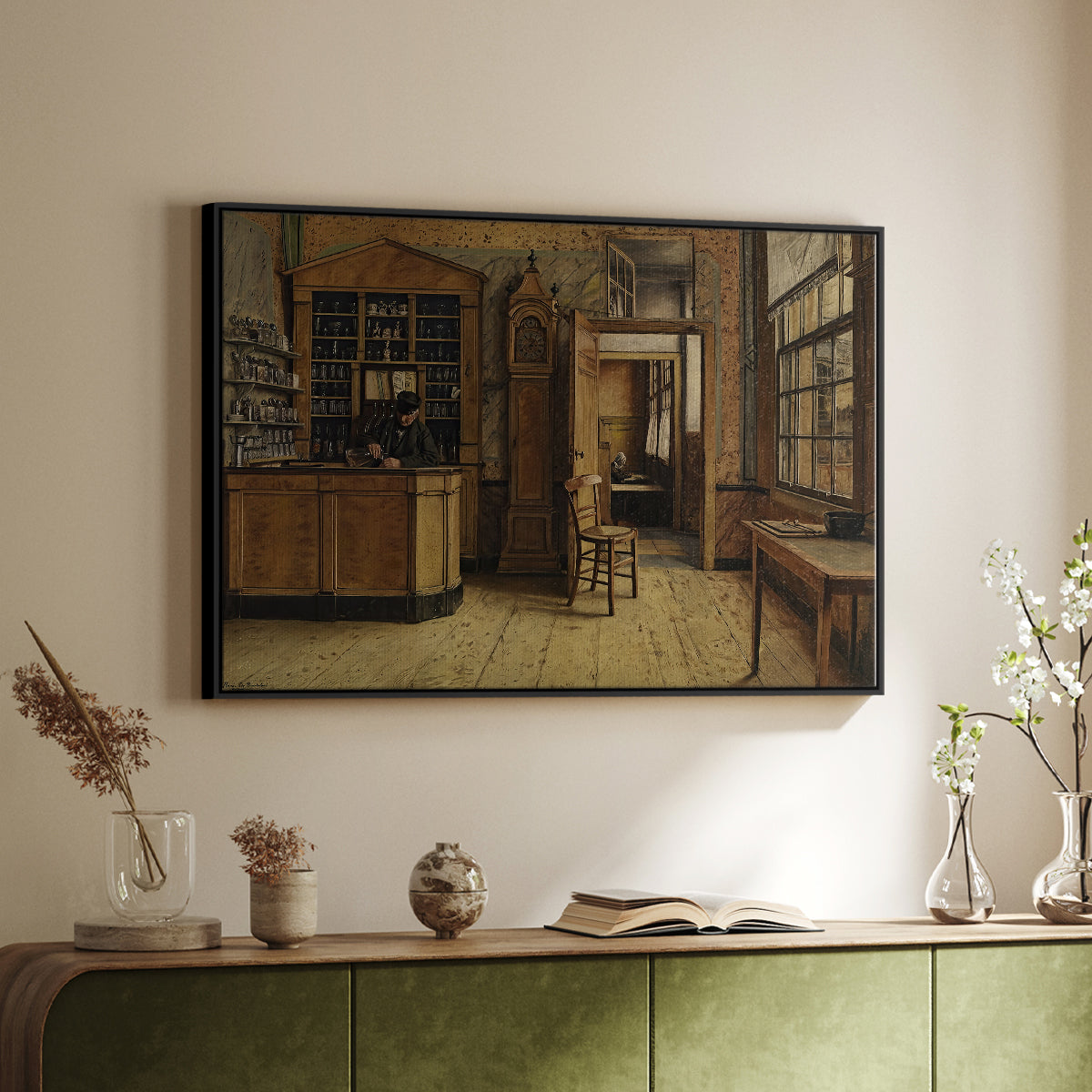 The Old Inn 'Het Loodshuis' in Antwerp, 1877 - Floater Framed Canvas Print