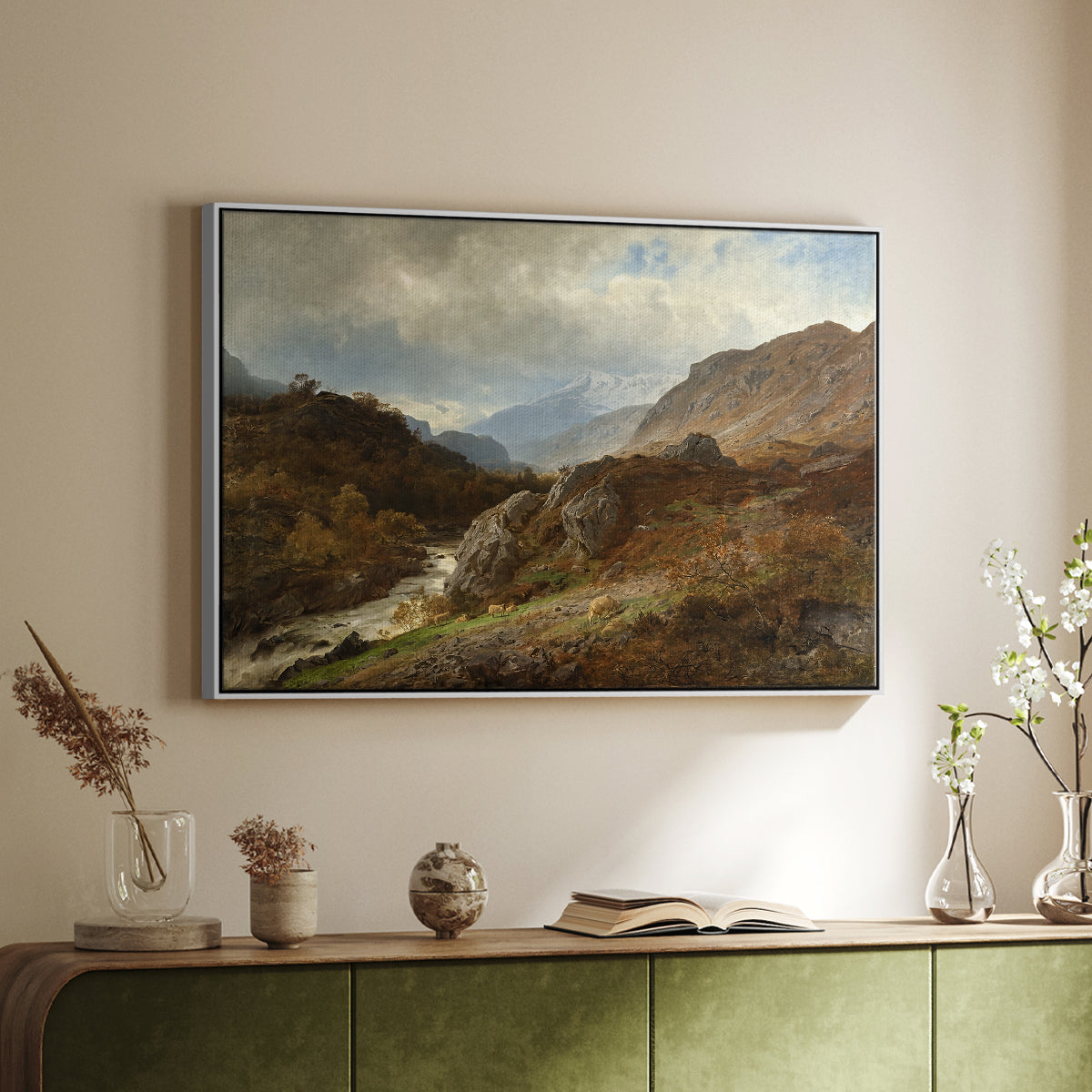 Mountain Landscape, 1864 - Floater Framed Canvas Print