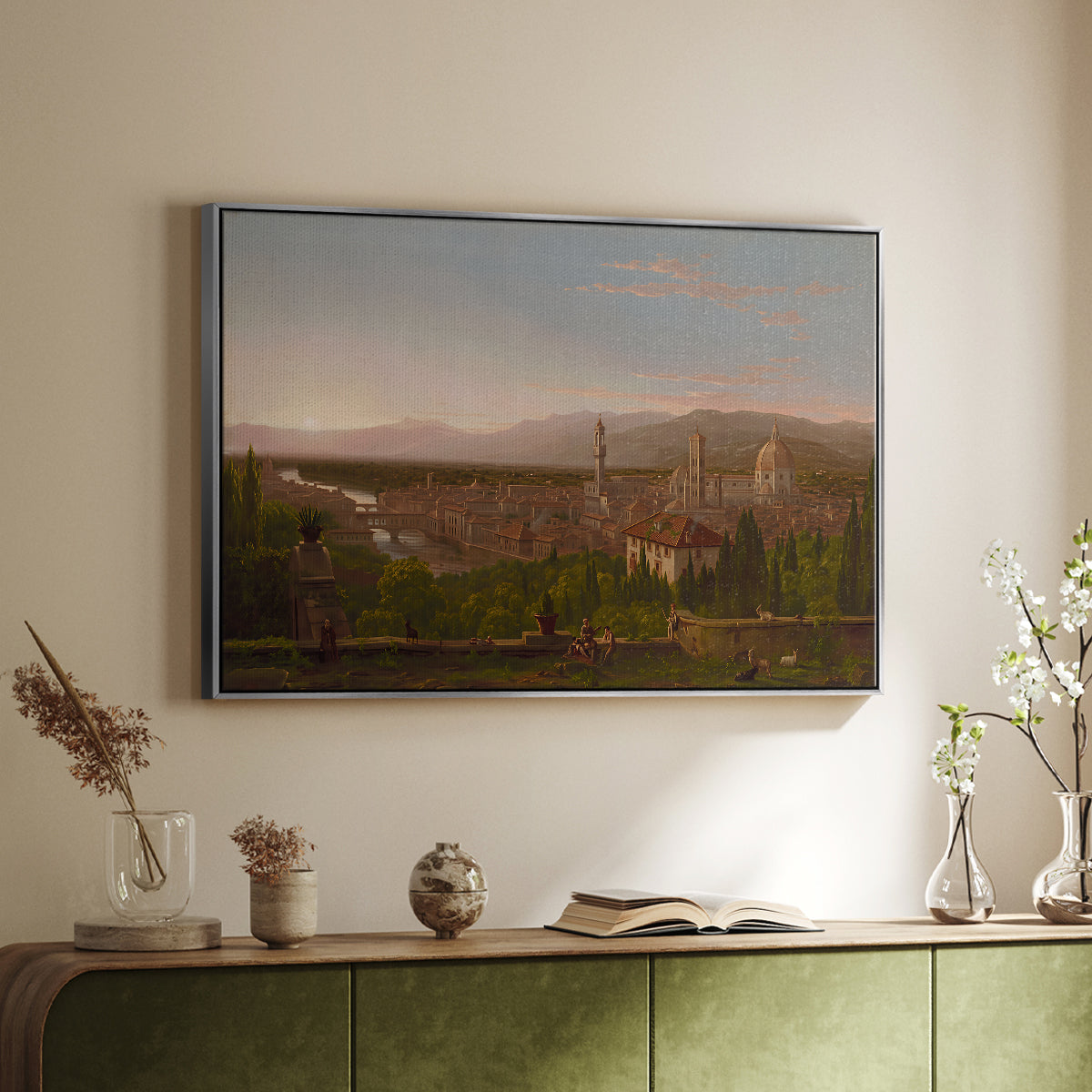 View of Florence from San Miniato, 1837 - Floater Framed Canvas Print