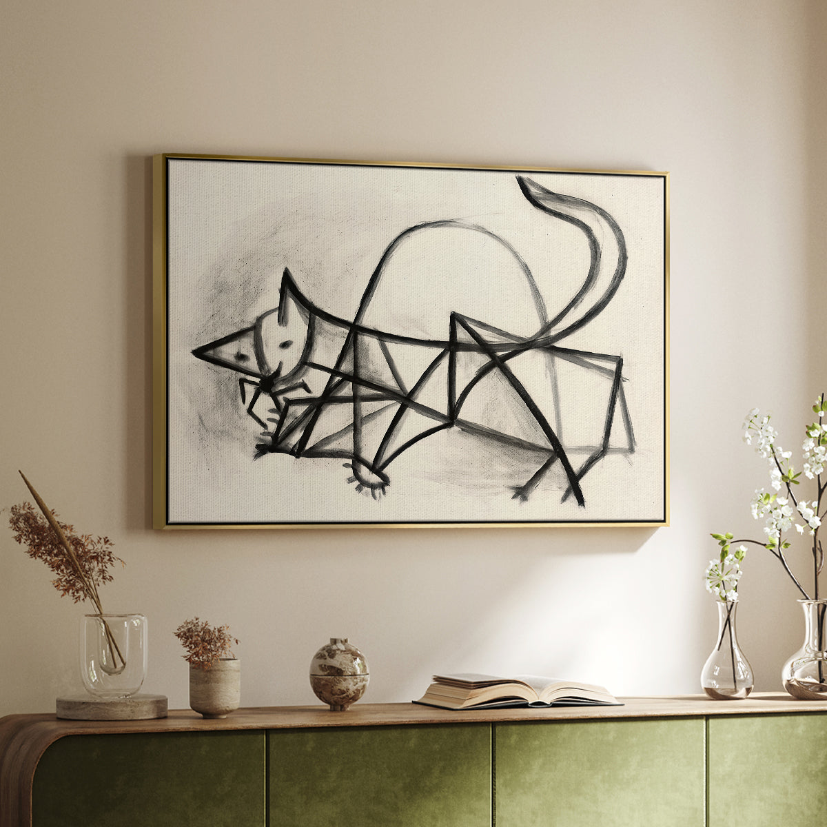 Study of a Cat (Étude de chat), 1946 - Floater Framed Canvas Print