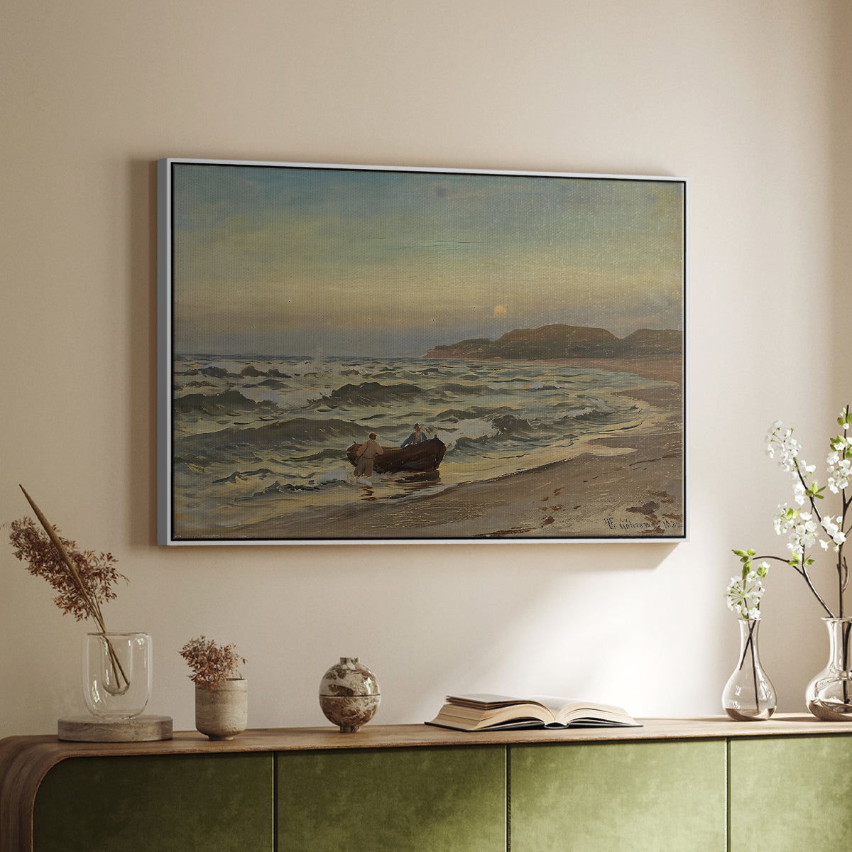 Storm at Rügen, 1882 - Floater Framed Canvas Print