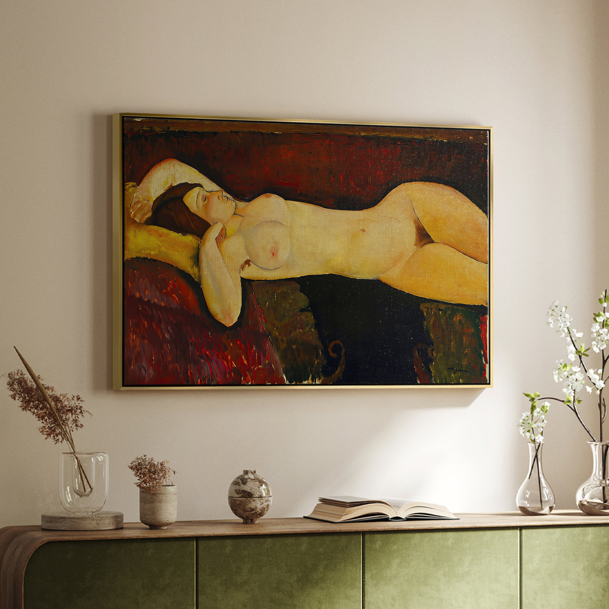 Reclining Nude (Nu couché), 1919 - Floater Framed Canvas Print