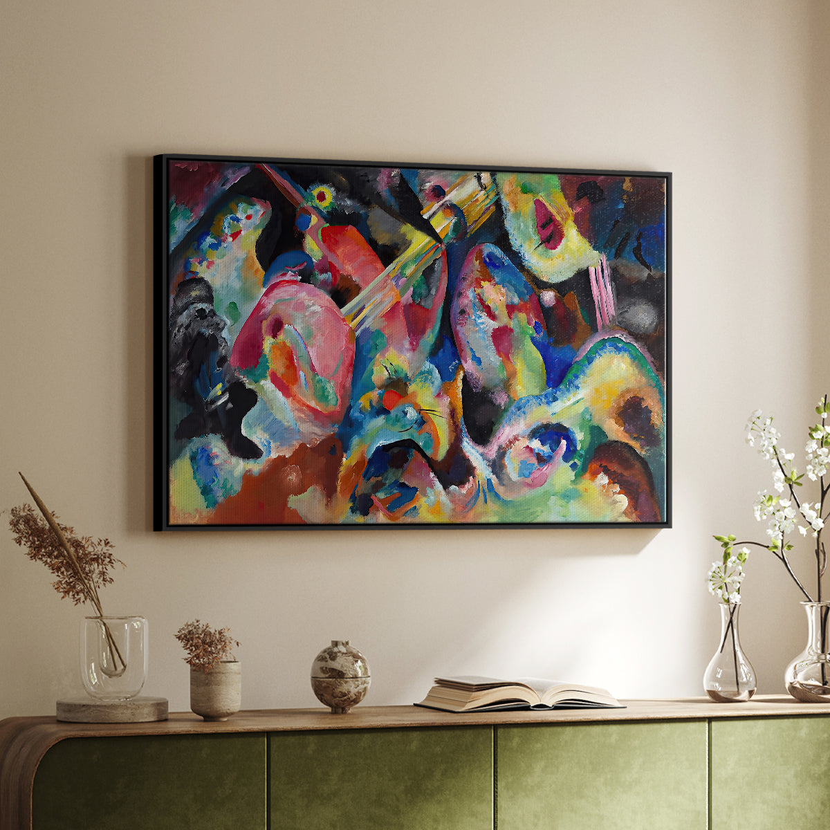 Improvisation. Deluge, 1913 - Floater Framed Canvas Print