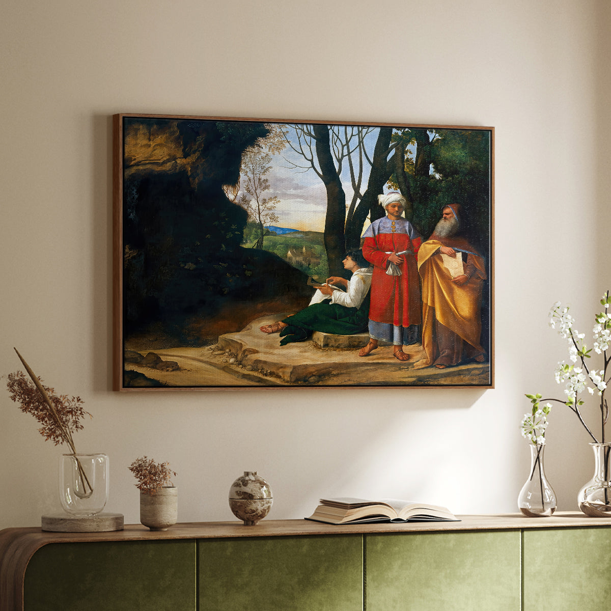 The Three Philosophers, c. 1508-1509 - Floater Framed Canvas Print