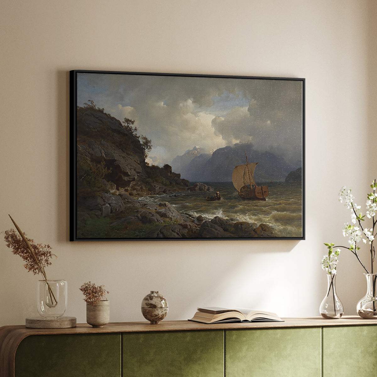 From the Western Coast of Norway, 1862 - Floater Framed Canvas Print