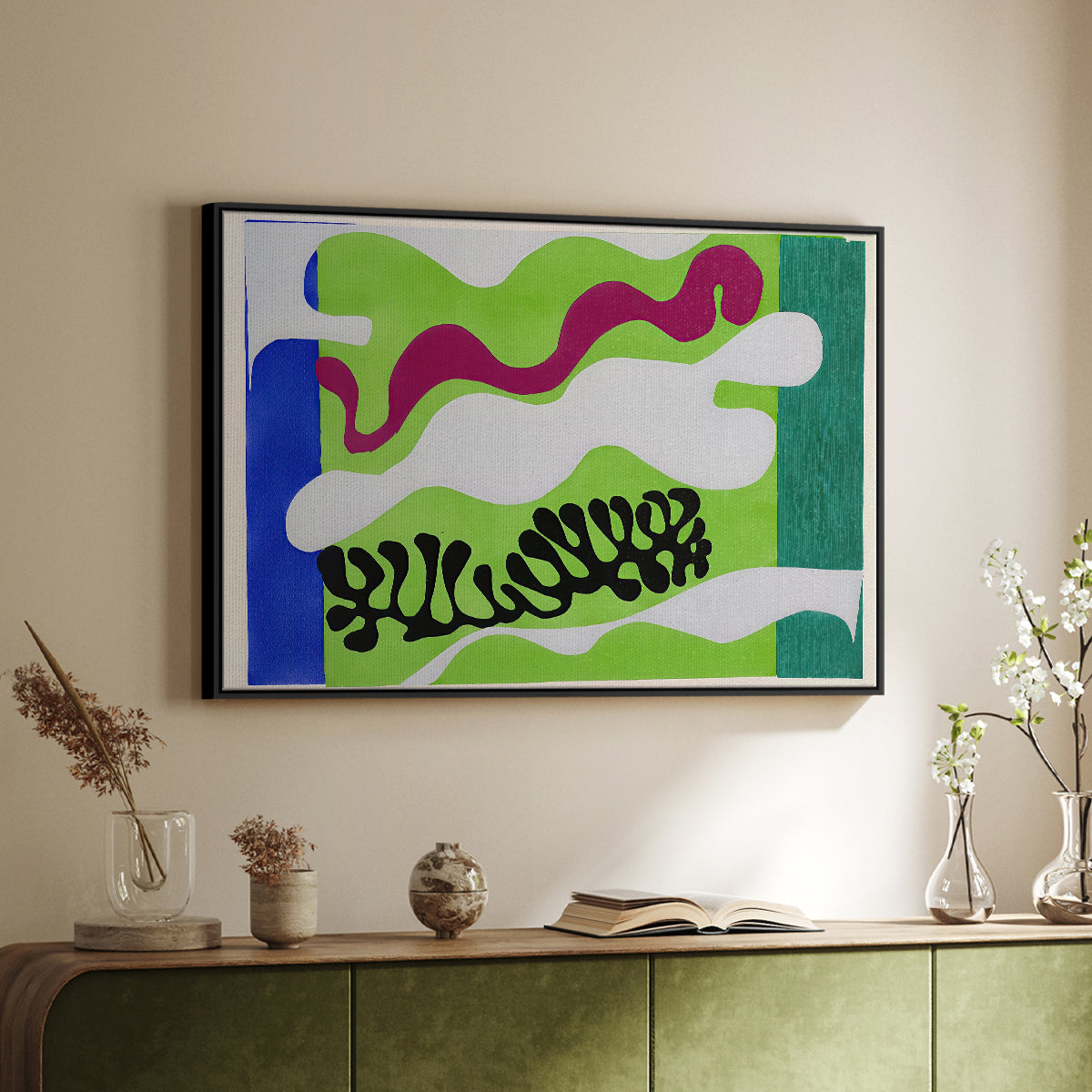 The Lagoon (Le lagon), from Jazz, 1947 - Floater Framed Canvas Print