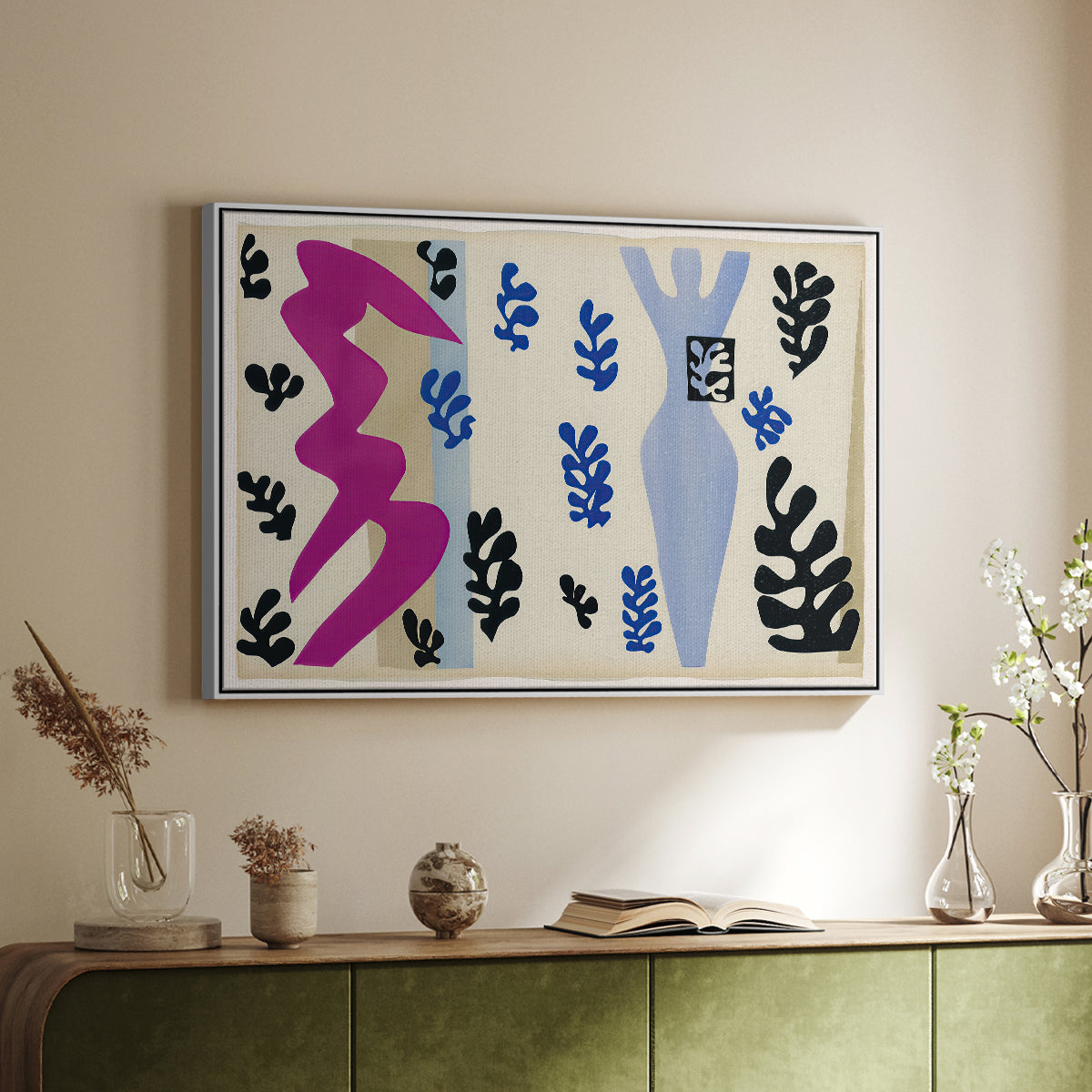 The Knife Thrower (Le lanceur de couteaux), from Jazz, 1947 - Floater Framed Canvas Print