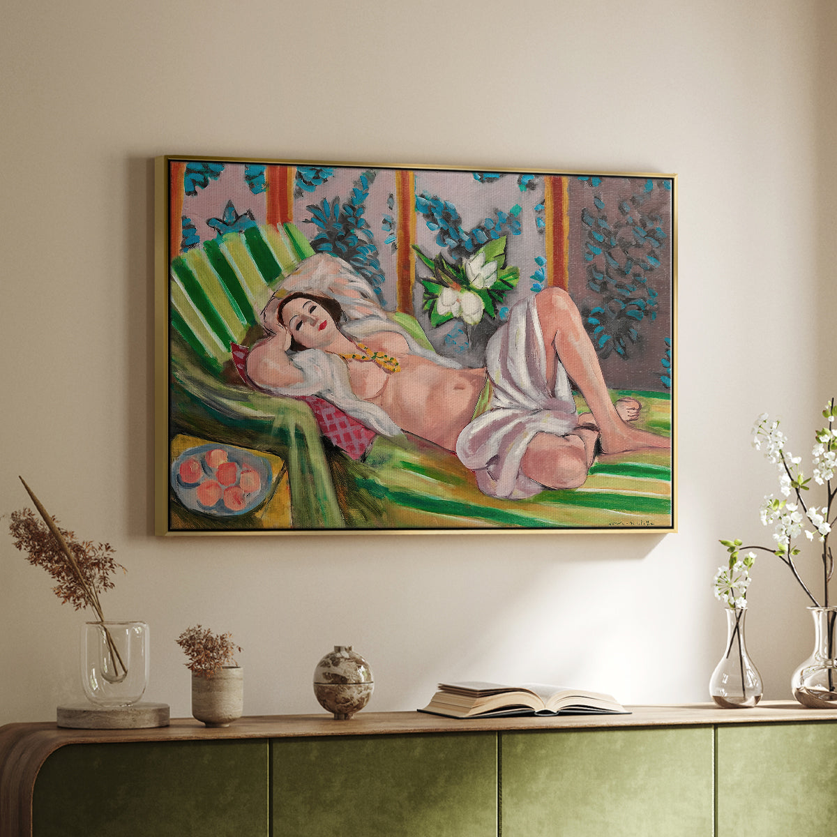 Odalisque Couchée Aux Magnolias, c. 1923 - Floater Framed Canvas Print