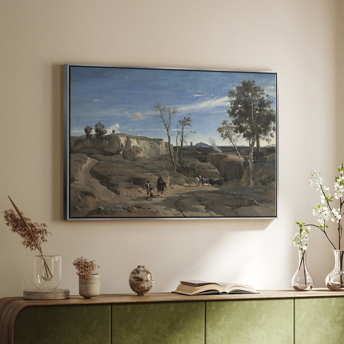 La Cervara, the Roman Campagna, c. 1830-1831 - Floater Framed Canvas Print
