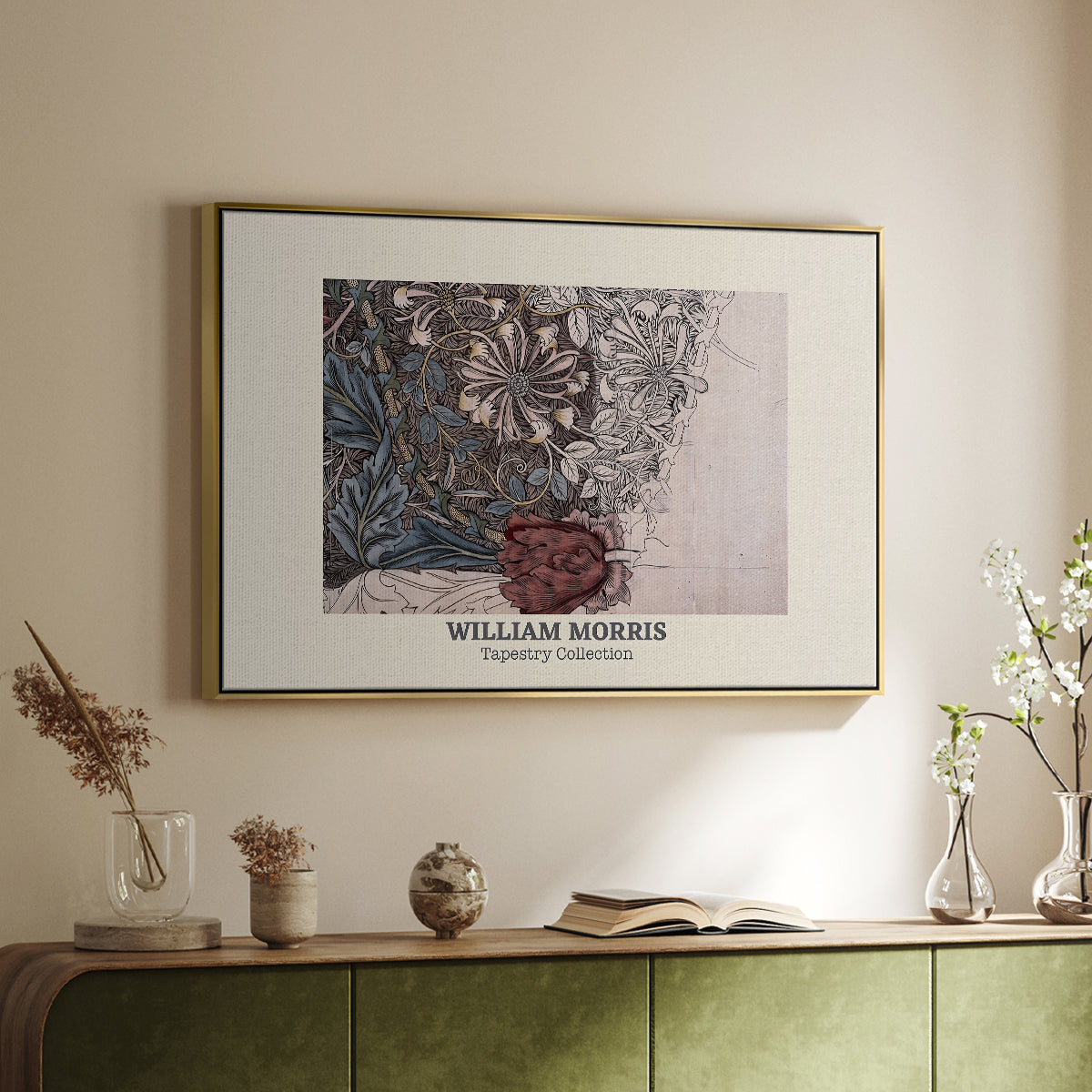 Honeysuckle (Tapestry Collection), 1874 - Floater Framed Canvas Print