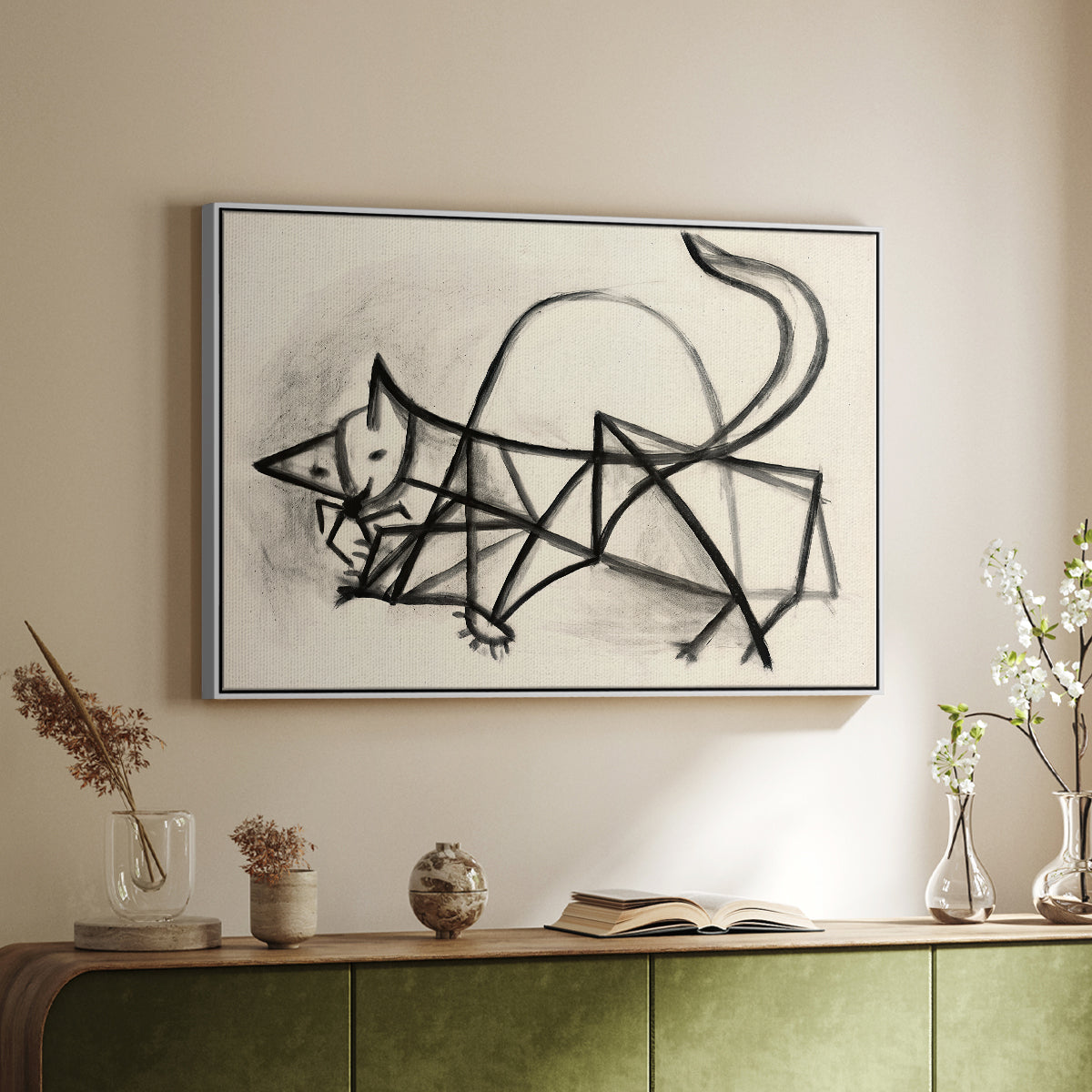 Study of a Cat (Étude de chat), 1946 - Floater Framed Canvas Print