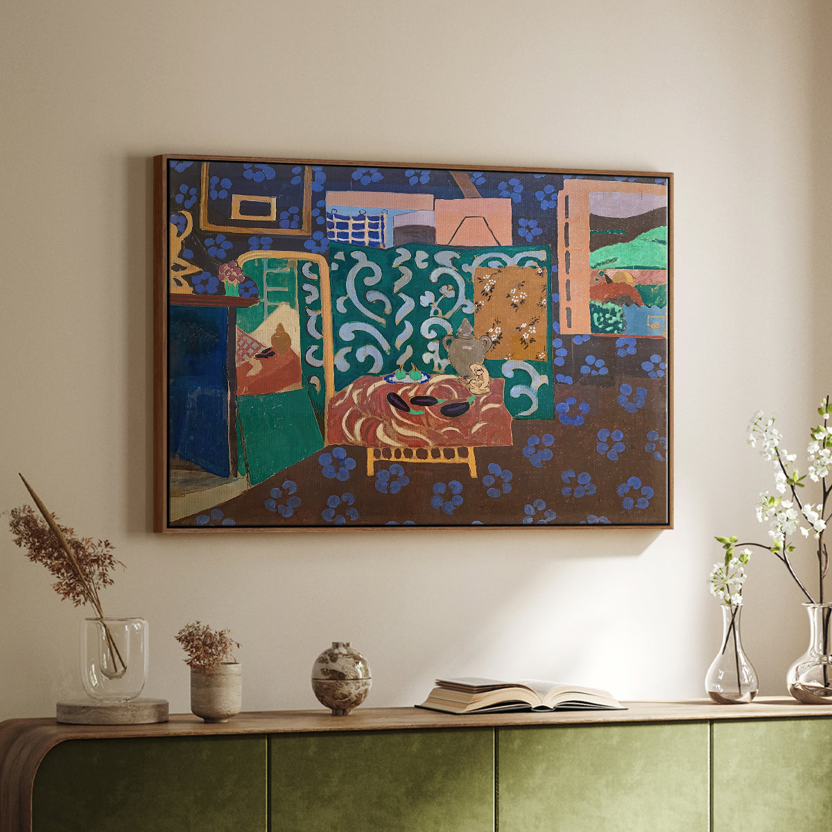 Interior with Aubergines, 1911 - Floater Framed Canvas Print