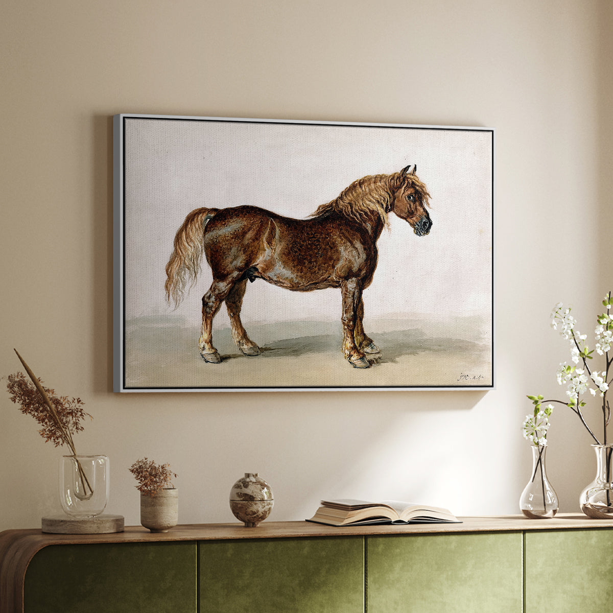 A Cart-Horse - Floater Framed Canvas Print