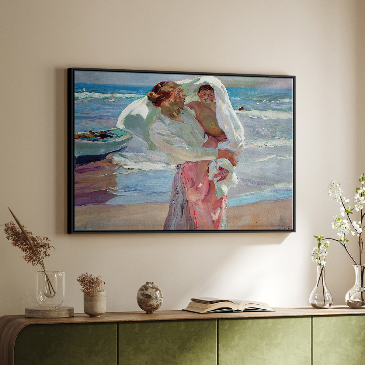 After Bathing, 1915 - Floater Framed Canvas Print