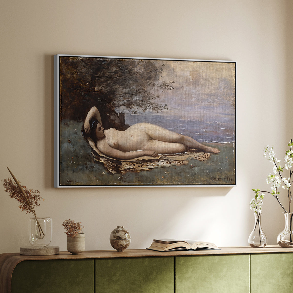 Bacchante by the Sea, 1865 - Floater Framed Canvas Print