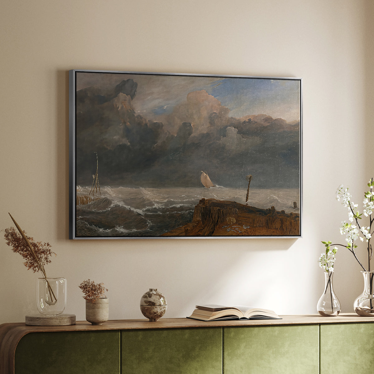 Port Ruysdael, 1827 - Floater Framed Canvas Print