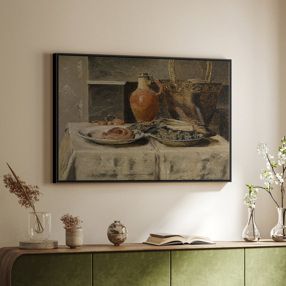 Still Life with Jar, c. 1881-1885 - Floater Framed Canvas Print