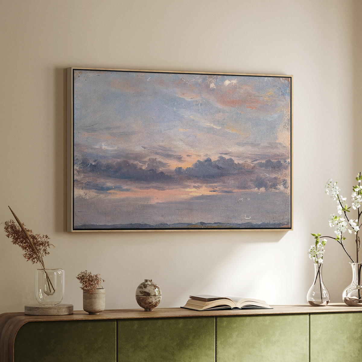 A Cloud Study, Sunset, c. 1821-1822 - Floater Framed Canvas Print