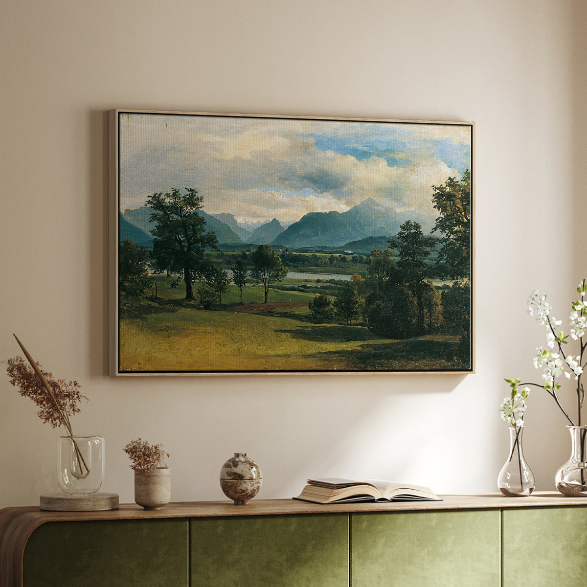View of Liefering, 1830 - Floater Framed Canvas Print