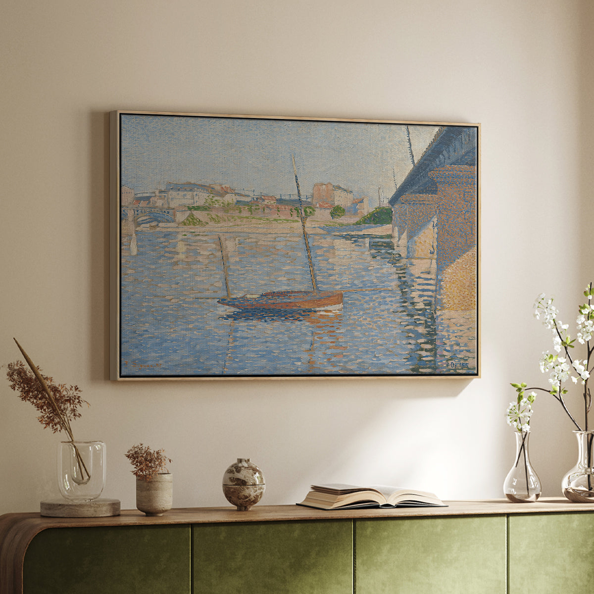 Le Clipper, Asnières, 1887 - Floater Framed Canvas Print