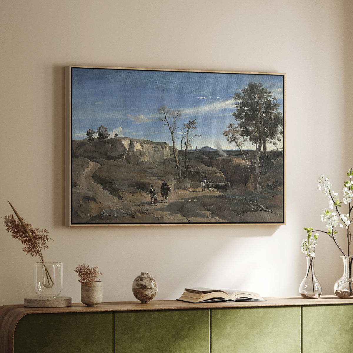 La Cervara, the Roman Campagna, c. 1830-1831 - Floater Framed Canvas Print